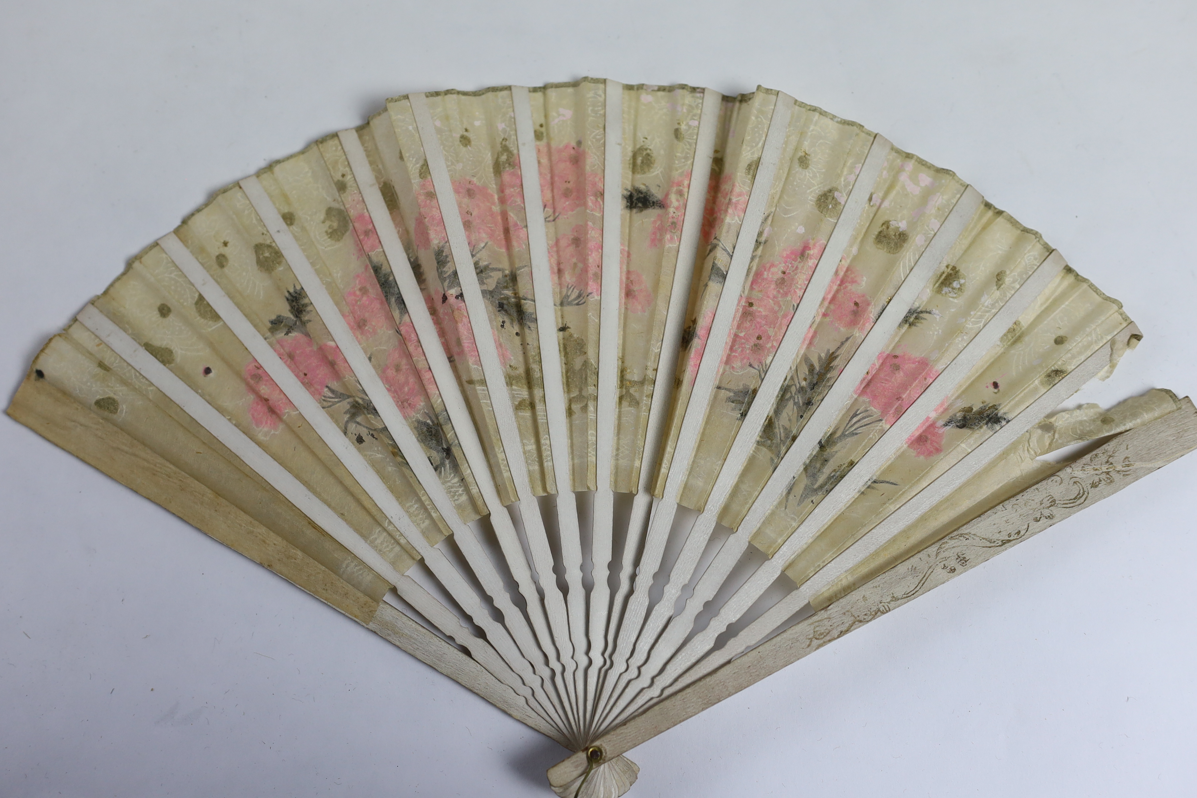 A collection of 19th and 20th century mostly paper fans, ten in reasonable condition useful for stage and film (16)